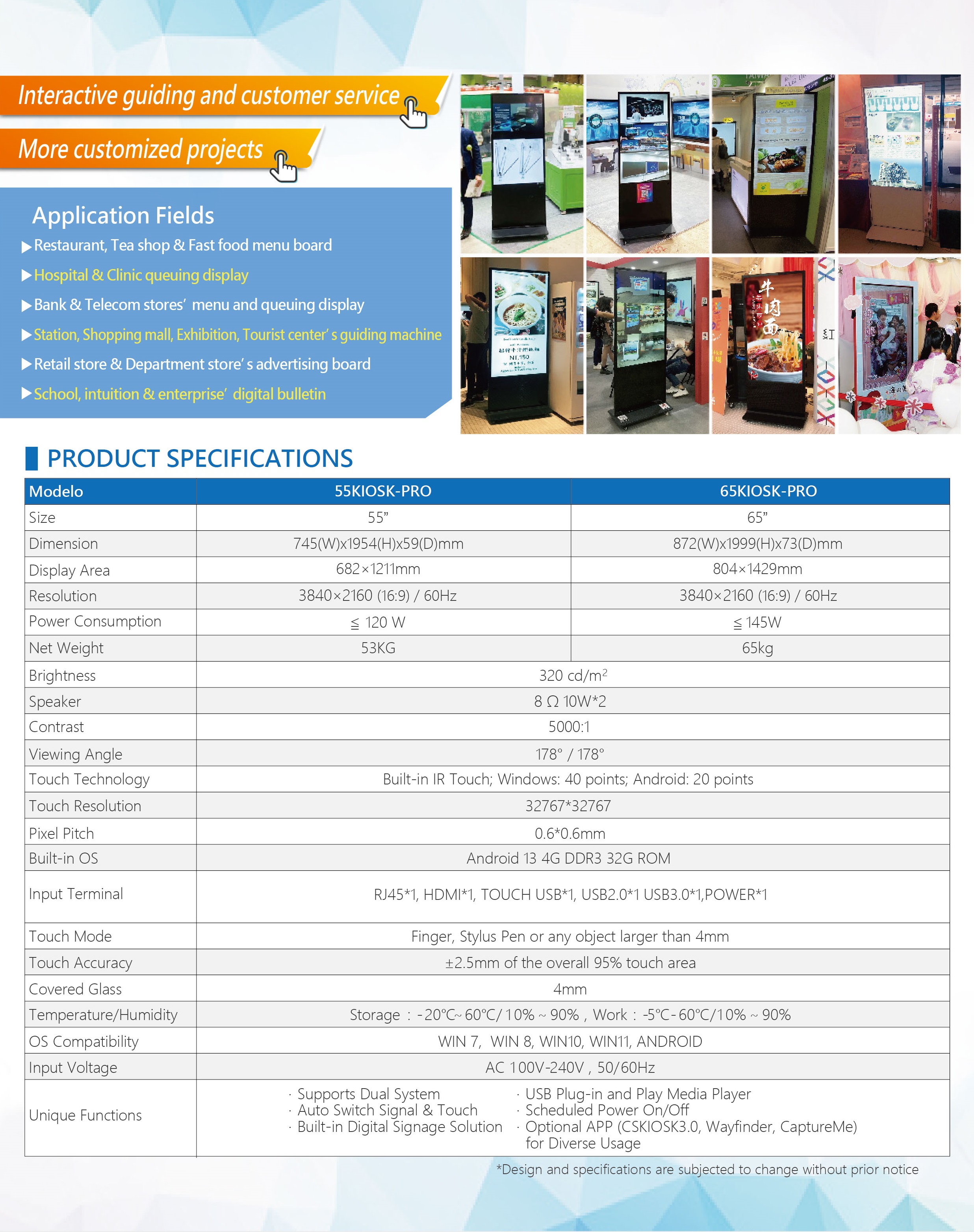 KTA KTA PLUS Touch screen panel smart TV Interactive panel Android Rich Source PERSONA